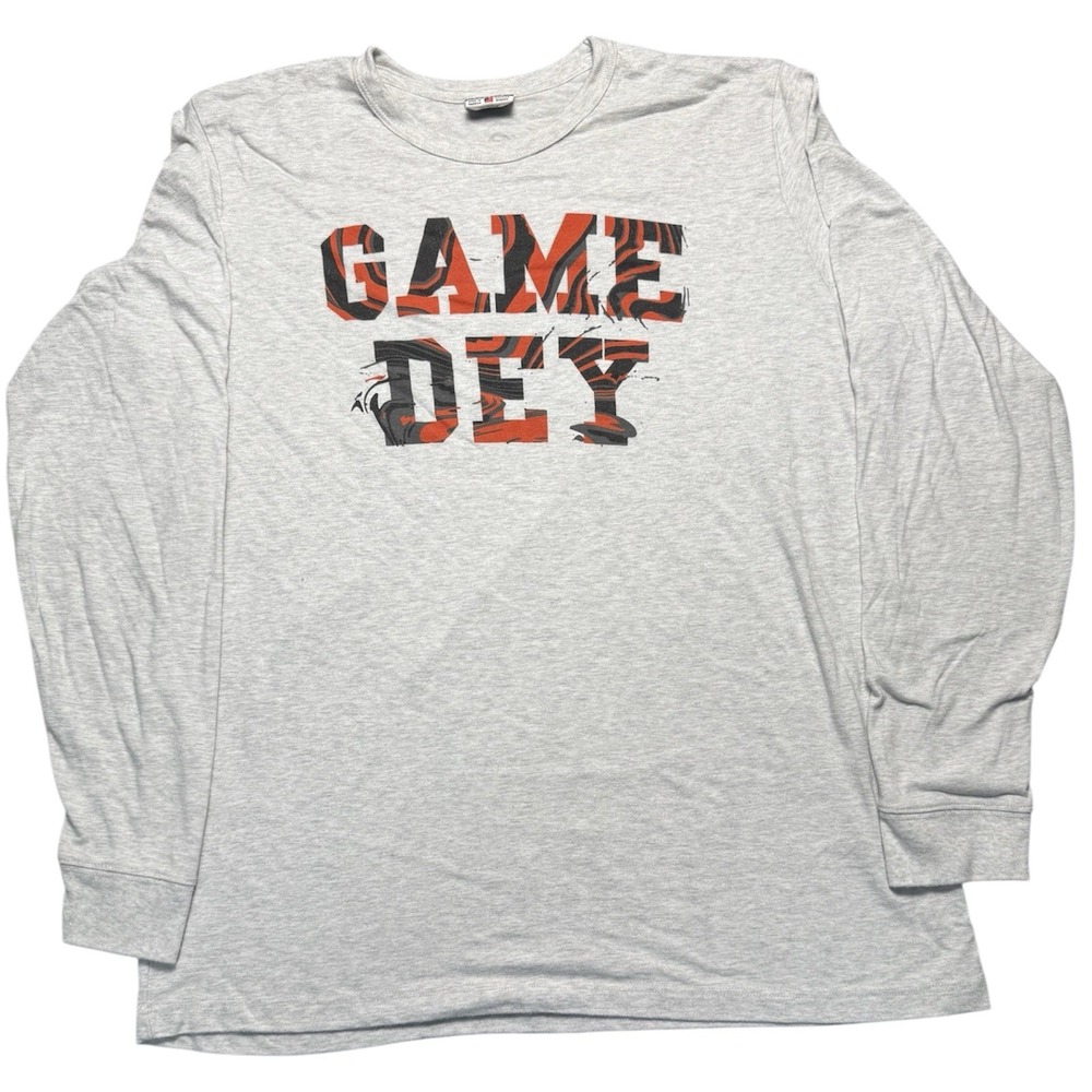 Cincinnati Bengals Long Sleeve Shirt XXL Gray Game Dey Where Im From Tri Blend
